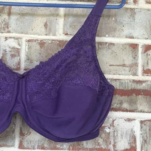 Lilyette Purple Lace Underwire Unlined Bra - Picture 2 of 8